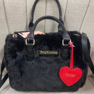 Black fuzzy juicy couture purse